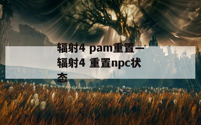 辐射4 pam重置—辐射4 重置npc状态