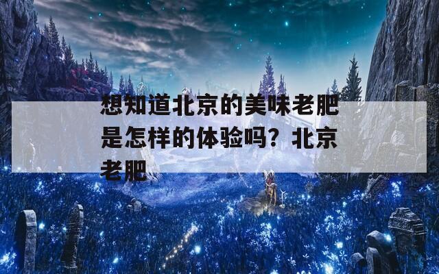 想知道北京的美味老肥是怎樣的體驗嗎？北京老肥