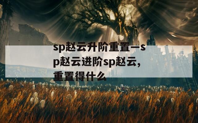 sp赵云升阶重置—sp赵云进阶sp赵云,重置得什么