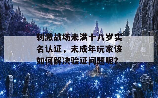 刺激战场未满十八岁实名认证，未成年玩家该如何解决验证问题呢？