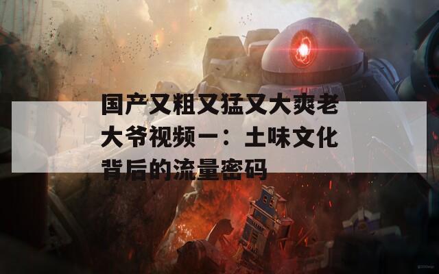 国产又粗又猛又大爽老大爷视频一：土味文化背后的流量密码